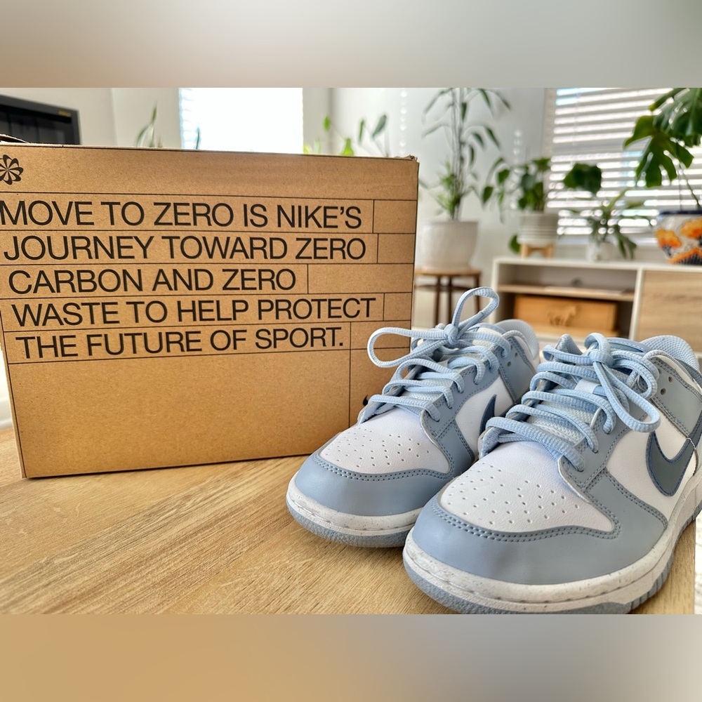 Nike Kids Light Blue and White Sneakers